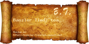 Baszler Timótea névjegykártya